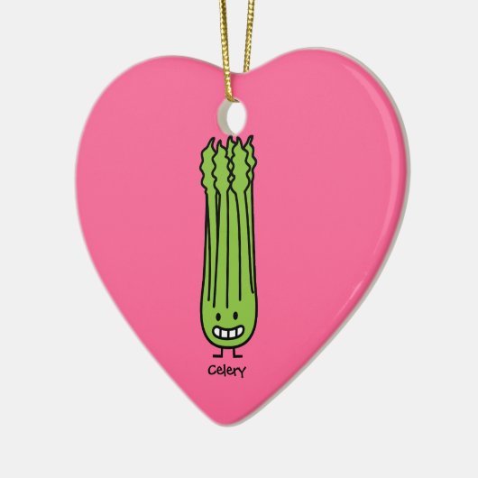 Happy Celery Stalk Bunch green fibre Keramisch Ornament (Links)