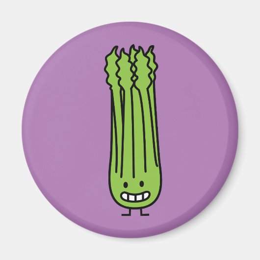 Happy Celery Stalk Bunch green fibre Magneet (Voorkant)