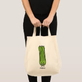 Happy Celery Stalk Bunch green fibre Tote Bag (Voorkant (product))