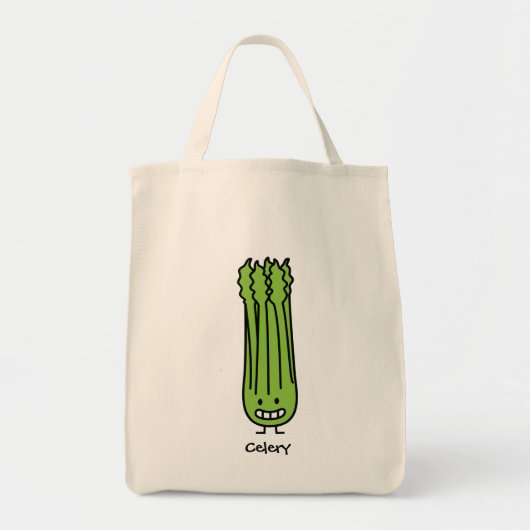 Happy Celery Stalk Bunch green fibre Tote Bag (Voorkant)