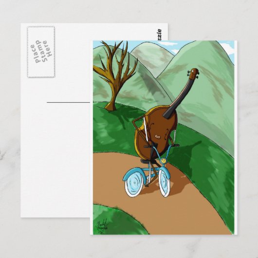 Happy Cello Briefkaart (Voorkant / Achterkant)