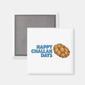 Happy Challah Days Chanukah Hanukkah Bread Loaf Magneet (Voorkant / Achterkant)