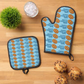Happy Challah Days Chanukah Hanukkah Bread Loaf Ovenwant & Pannenlap Set (Top down)