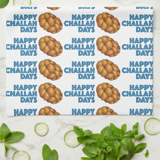 Happy Challah Days Chanukah Hanukkah Bread Loaf Theedoek (Gevouwen)