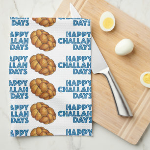 Happy Challah Days Chanukah Hanukkah Bread Loaf Theedoek