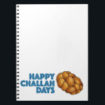 Happy Challah Days Chanukah Hanukkah Holiday Notitieboek<br><div class="desc">Hij is voorzien van een originele markeerafbeelding van een brood met gevlekte kallabrood, met HAPPY CHALLAH DAYS in een leuk lettertype. Geweldig voor Hanukkah cadeau! Dit ontwerp is ook beschikbaar op andere producten. Zie je niet wat je zoekt? Hulp nodig bij aanpassingen? Contacteer deze ontwerper om iets te hebben enkel...</div>