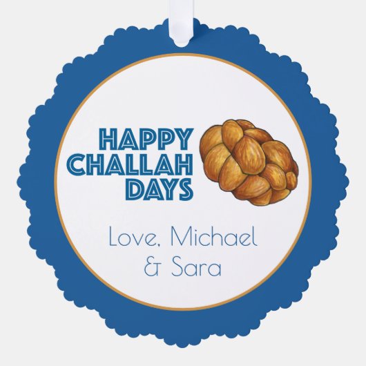 Happy Challah Days Feestdagen Hanukkah Chanukah Ornament Kaart (Voorkant)