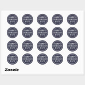 Happy Challah Days Funny Blue & White Holiday Ronde Sticker (Vel)