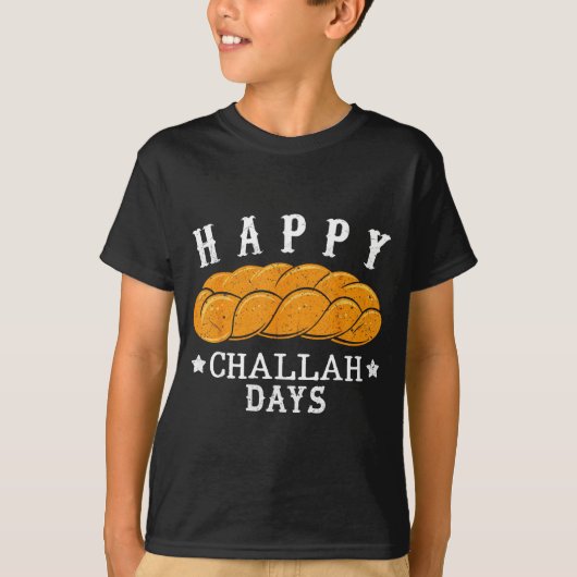 Happy Challah Days Funny Jewish Holiday Pun Humor  T-shirt (Voorkant)