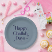  Happy Challah Days Hanukkah Blue-minimalist  Papieren Bordje (Feest)