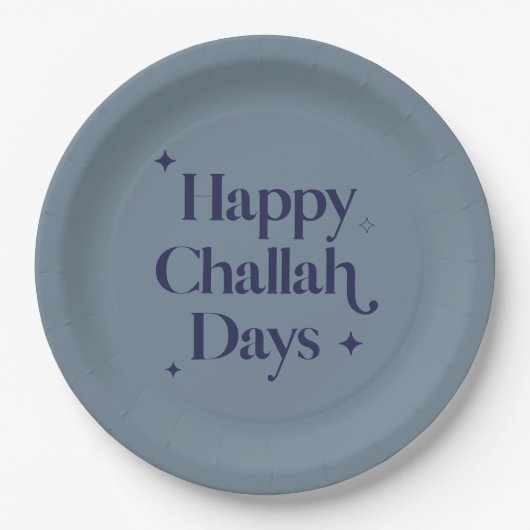 Happy Challah Days Hanukkah Blue-minimalist Papieren Bordje (Voorkant)