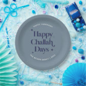 Happy Challah Days Hanukkah Blue-minimalist Papieren Bordje (Feest)