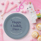 Happy Challah Days Hanukkah Blue-minimalist Papieren Bordje (Feest)