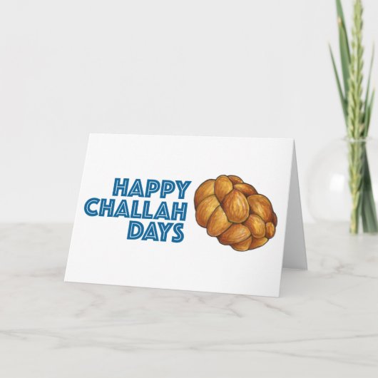 Happy Challah Days Hanukkah Chanukah Bread Loaf Feestdagen Kaart (Voorkant)