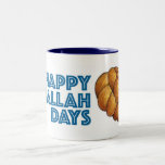 Happy Challah Days Hanukkah Chanukah Bread Loaf Tweekleurige Koffiemok<br><div class="desc">Mok is voorzien van een originele markeringsillustratie van een brood met vers gebakken kallabrood, met HAPPY CHALLAH DAYS in een leuk lettertype. Geweldig voor Hanukkah. Dit ontwerp is ook beschikbaar op andere producten. Zie je niet wat je zoekt? Hulp nodig bij aanpassingen? Contacteer deze ontwerper om iets te hebben enkel...</div>