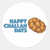 Happy Challah Days Hanukkah Chanukah Bread Ronde Sticker (Voorkant)