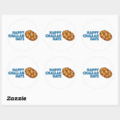 Happy Challah Days Hanukkah Chanukah Bread Ronde Sticker (Vel)