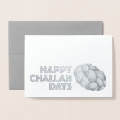 Happy Challah Days Hanukkah Chanukah Holiday Bread Folie Kaarten (Voorkant met envelop)