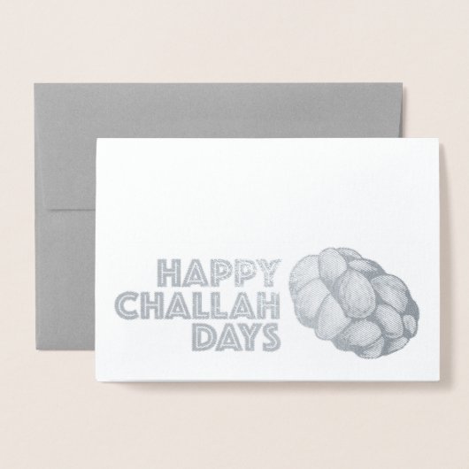 Happy Challah Days Hanukkah Chanukah Holiday Bread Folie Kaarten (Voorkant met envelop)
