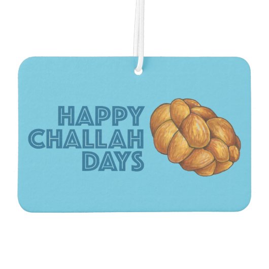 Happy Challah Days Hanukkah Chanukah Holiday Bread Luchtverfrisser (Achterkant)