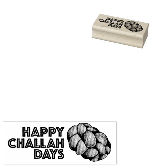 Happy Challah Days Hanukkah Chanukah Holiday Bread Rubberstempel (Gestempeld)