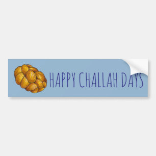 Happy Challah Days Hanukkah Chanukah Holiday Bumpersticker