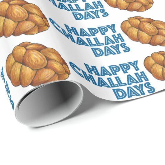 Happy Challah Days Hanukkah Chanukah Holiday Cadeaupapier (Rol Hoek)