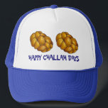 Happy Challah Days Hanukkah Chanukah Holiday Loaf Trucker Pet<br><div class="desc">Hij is voorzien van een originele markeerafbeelding van een brood met gevlekte kallabrood, met HAPPY CHALLAH DAYS in een leuk lettertype. Geweldig voor Hanukkah! Deze vakantieillustratie is ook beschikbaar op andere producten. Zie je niet wat je zoekt? Hulp nodig bij aanpassingen? Neem contact op met Rebecca om iets voor je...</div>