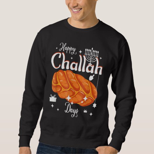 Happy Challah Days Hanukkah Chanukah Jewish Trui (Voorkant)