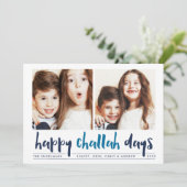 Happy Challah Days | Hanukkah-fotokaart Feestdagenkaart (Staand voorkant)