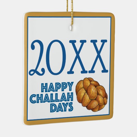 Happy Challah Days Hanukkah Jewish Holiday Bread Keramisch Ornament (Rechts)