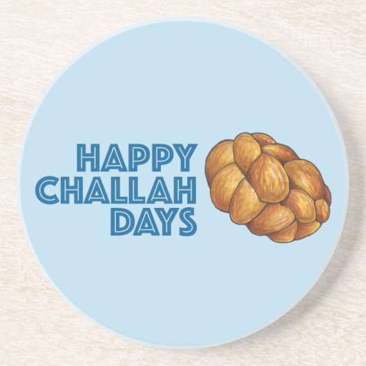 Happy Challah Days Hanukkah Jewish Holiday Bread Zandsteen Onderzetter (Voorkant)