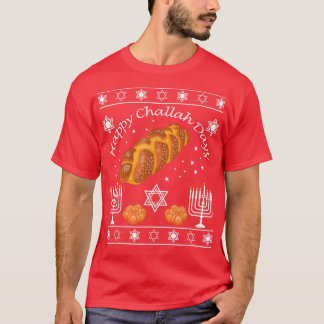 Happy Challah Days Hanukkah Menorah Ugly Pajama Id T-shirt