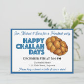 Happy Challah Days Hanukkah Party Joodse Feestdage Kaart (Staand voorkant)
