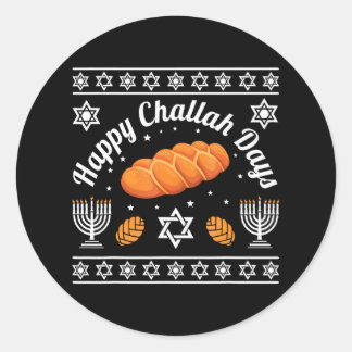 Happy Challah Days Hanukkah Ronde Sticker