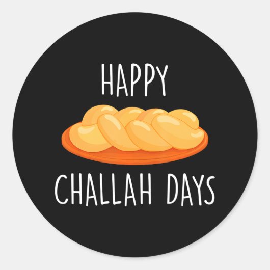 Happy Challah Days Hanukkah Ronde Sticker (Voorkant)