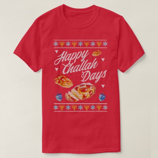 Happy Challah Days Hanukkah T-Shirt (Design voorkant)