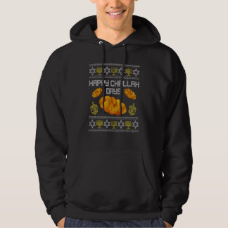 Happy Challah Days Jewish Bread Ugly Hanukkah Swea Hoodie