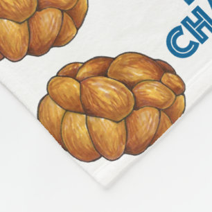 Happy Challah Days Jewish Holiday Hanukkah Bread Fleece Deken