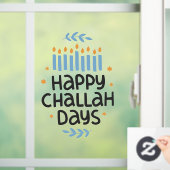 Happy Challah Days Menorah Raamsticker (Huis)