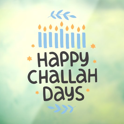 Happy Challah Days Menorah Raamsticker (Vel 3)