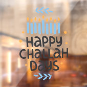 Happy Challah Days Menorah Raamsticker (Vel 2)