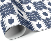 Happy Challah Days | Modern Hanukkah Dreidel Cadeaupapier (Rol Hoek)