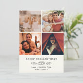 Happy Challah Days Modern Hanukkah Foto Collage Feestdagenkaart (Staand voorkant)