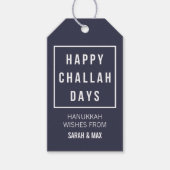 Happy Challah Days | Modern minimalist Hanukkah Cadeaulabel (Voorkant)