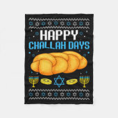 Happy Challah Days Ugly Christmas Hanukkah  Fleece Deken (Voorkant)
