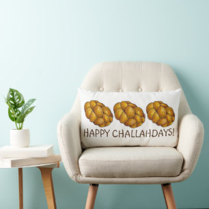 Happy Challahdays Challah Bread Hanukkah Holiday Kussen