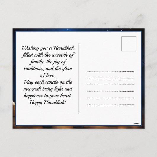 🕎 Happy Chanoeka, aangepaste naam en tekst Feestdagenkaart (Achterkant)