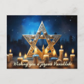 🕎 Happy Chanoeka, aangepaste naam en tekst Feestdagenkaart (Voorkant)