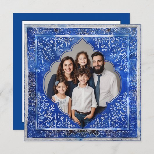 🕎 Happy Chanoeka, aangepaste tekst Feestdagenkaart (Voorkant / Achterkant)